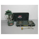 Coleman Lantern, Camp Stove, Metal Box