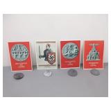 German WW II Tinnies w/Matching Postcards