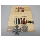 German WW I Iron Cross & Hindenberg Medal Bar