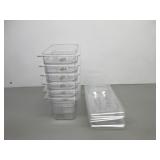 Six New Cambro Food Pans w/Lids, 1/4 x 6'