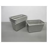 Five New Carlisle Stainless Steel Pans, 1/4 x 6'