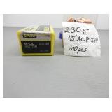45 cal Bullets, 166 ct