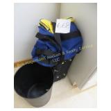 Suitcase, Duffle Bag, & Waste Basket