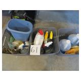 3 Baskets of Garage/Lawn Supplies