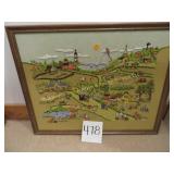 Vintage Crewel Embroidery 'Summer Days'