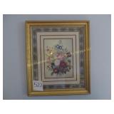 'Bouquet of Roses' in Gold Tone Frame