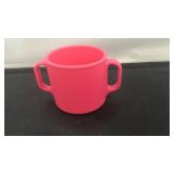 Pink silicone handled cup
