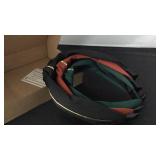 Three headbands black maroon green