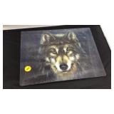 Tempered glass cutting board wolf