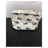 Blue whale white collapsible basket