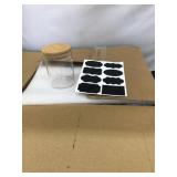 16 glass jars w wood top and chalkboard labels