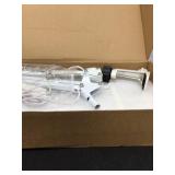 White adjustable magnifier lamp clamp on