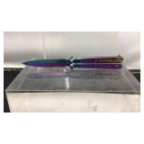 Switchblade knife monochromatic with pocket clip