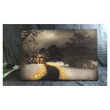 Winter scene light up canvas