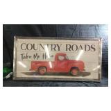 Country Roads Take Me Home metal sign