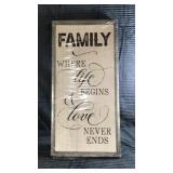 Family metal sign