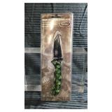 Green skull Camo spring assist knife