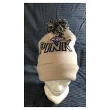 Pink fleece lined stocking hat