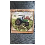 Time on the farm wooden clock