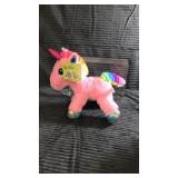Plush pink/rainbow unicorn