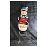 Merry Bright Welcome metal yard stake