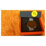 Smart watch black with silver wristband