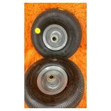 Pair of 4.10x3.50-4 with rims