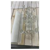 (3) candle sticks and roll of Kitchen drawer liner