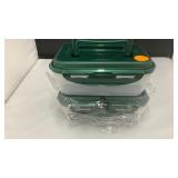 2 pack Green plastic Lock n Lock snack holders
