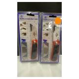 2 pack of folding lock back utility knife red
