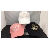 1 bride to be hat, 1 maid of honor hat,  2 bride