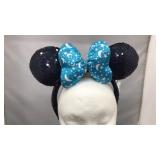 Disney Mickey ears headband with a blue bow
