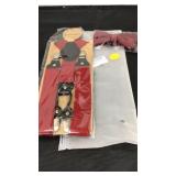 Gentlemens burgundy bowtie and suspenders