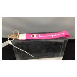 Pink champion keychain silicone