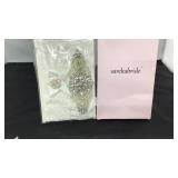 White lace in gemstones bridal garter