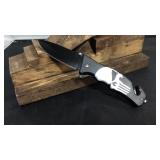 Punisher Black/white Thumb Assist Knife
