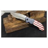 American Flag Thumb Assist Knife