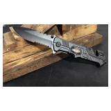 Black Harley Davidson Thumb Assist Knife