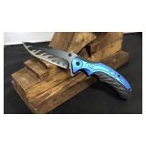 Blue/black Flame Knife
