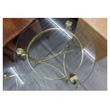 Circular Glass topped Side Table