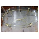Oval Glass topped Coffee Table