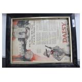 Framed Daisy Air Rifle Advertisment