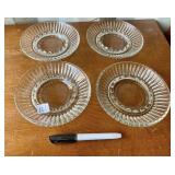 4 VINTAGE GLASS ASHTRAYS
