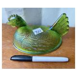 CARNIVAL GLASS HEN IN NEST TOP ONLY