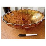 CARNIVAL GLASS FOOTED BOWL