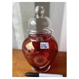 RUBY APOTHOCARY GLASS JAR WITH LID