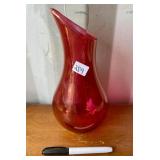 VINTAGE RUBY GLASS VASE