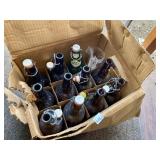 BOX BROWN GLASS BOTTLES