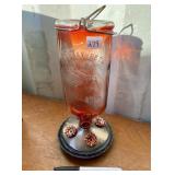 GLASS AND METAL BIRD FEEDER