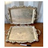 2 VINTAGE METAL TRAYS